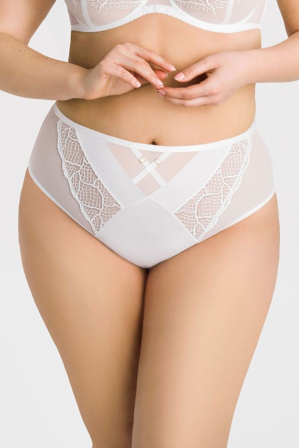 Gorsenia Klasične gaćice Forever White s visokim strukom