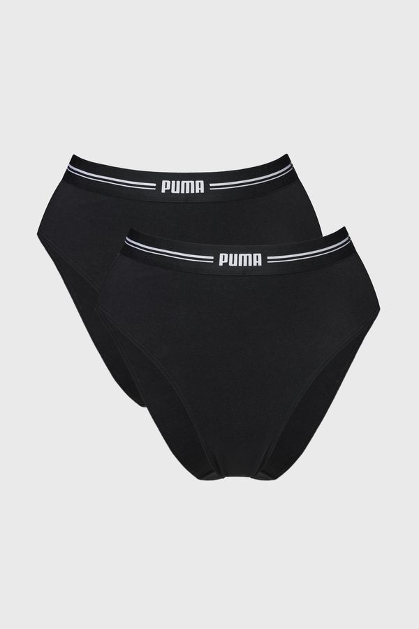 PUMA 2PACK Klasične gaćice Puma Black s povišenim strukom