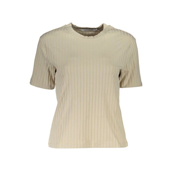 Calvin Klein CALVIN KLEIN BEIGE WOMEN'S SHORT SLEEVE T-SHIRT