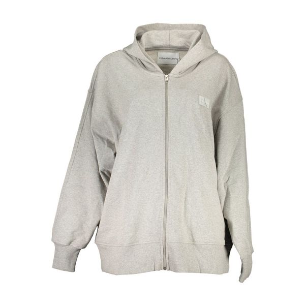 Calvin Klein CALVIN KLEIN SWEATSHIRT WITH ZIP WOMAN GRAY