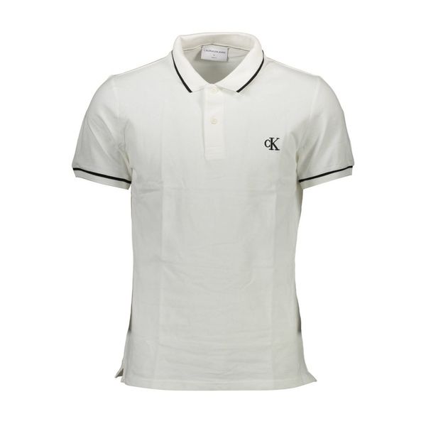 Calvin Klein CALVIN KLEIN WHITE MEN'S SHORT SLEEVE POLO