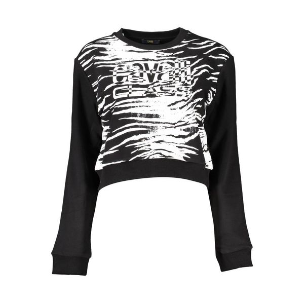 Cavalli Class CAVALLI CLASS BLACK SWEATSHIRT WITHOUT ZIP