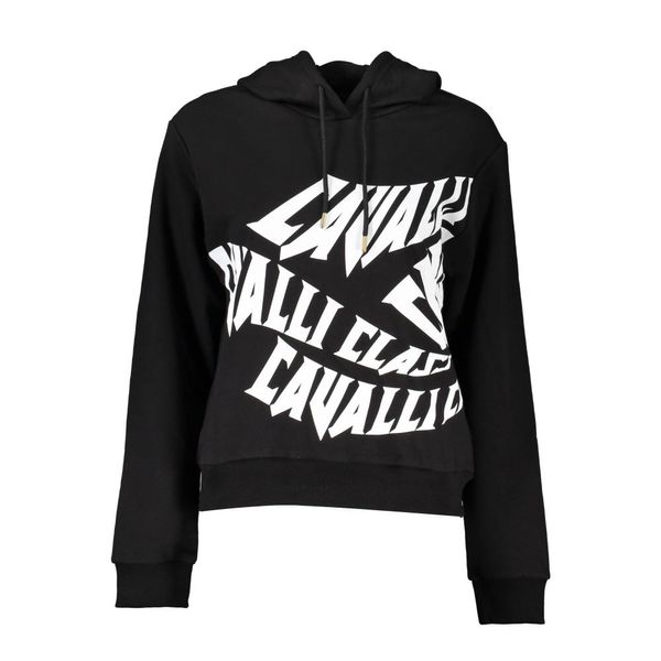 Cavalli Class CAVALLI CLASS BLACK SWEATSHIRT WITHOUT ZIP