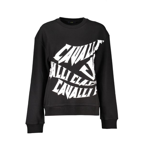 Cavalli Class CAVALLI CLASS BLACK SWEATSHIRT WITHOUT ZIP