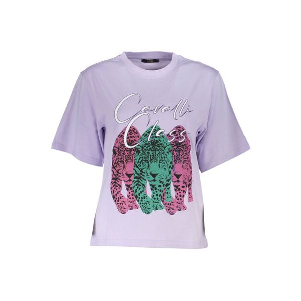 Cavalli Class CAVALLI CLASS PURPLE WOMAN SHORT SLEEVE T-SHIRT