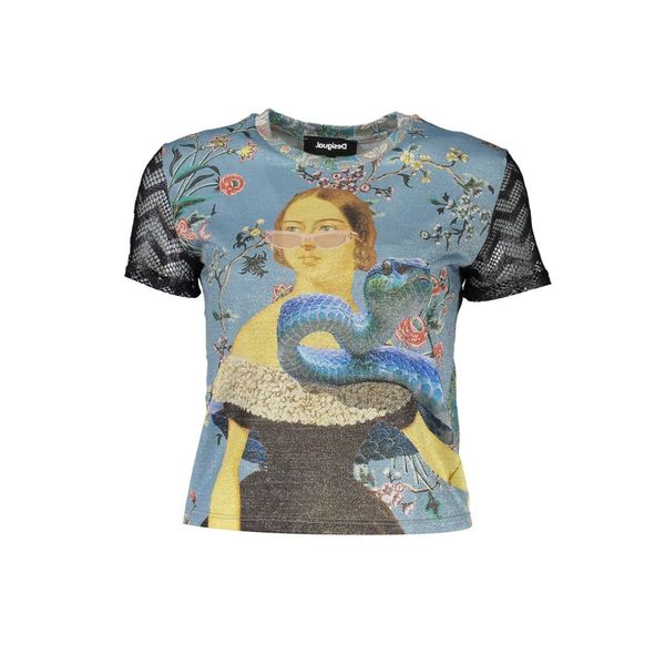 Desigual DESIGUAL LIGHT BLUE WOMAN SHORT SLEEVE T-SHIRT