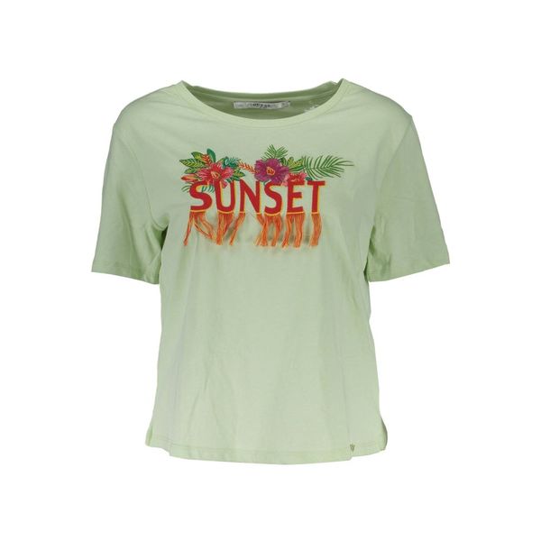 Guess GUESS JEANS WOMEN'S SHORT SLEEVE T-SHIRT GREEN
