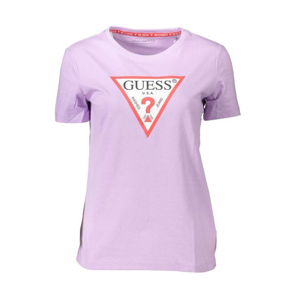 Guess GUESS JEANS WOMEN'S SHORT SLEEVE T-SHIRT PURPLE