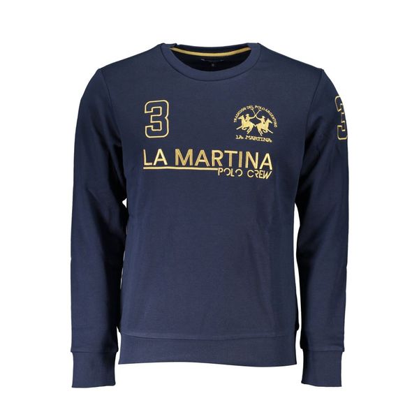 La Martina LA MARTINA BLUE MEN'S SWEATSHIRT WITHOUT ZIP