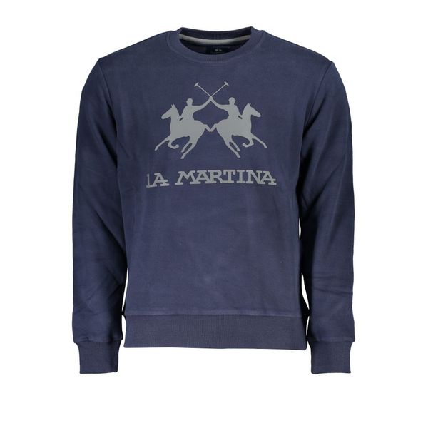 La Martina LA MARTINA MEN'S BLUE ZIPLESS SWEATSHIRT