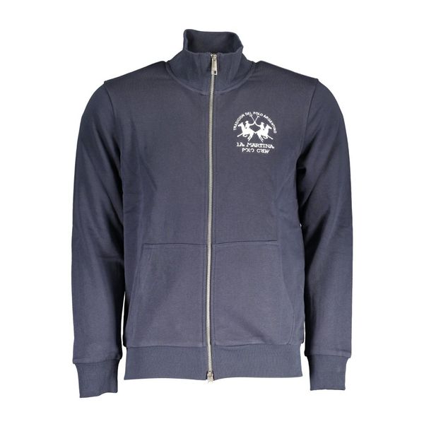 La Martina LA MARTINA MEN'S BLUE ZIPPED SWEATSHIRT