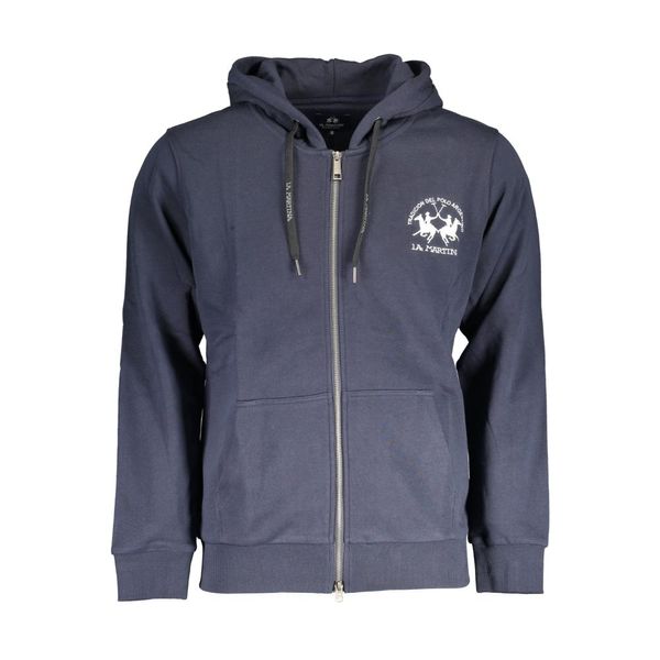 La Martina LA MARTINA MEN'S BLUE ZIPPED SWEATSHIRT
