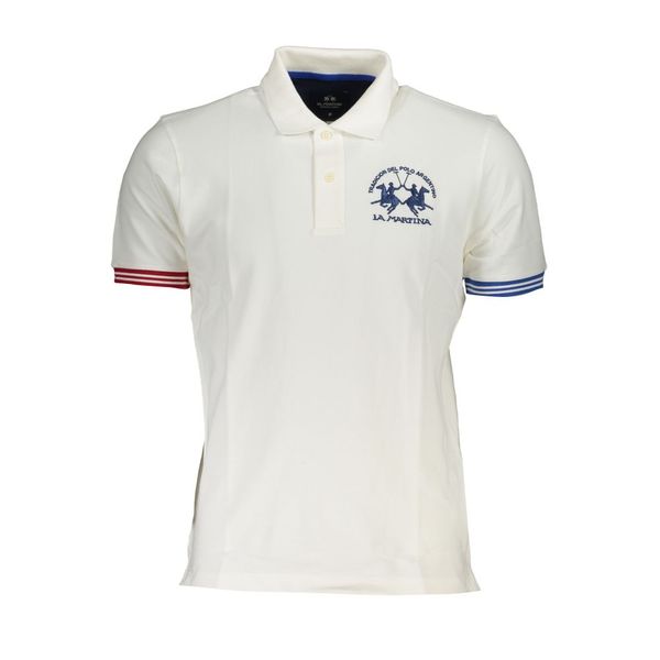 La Martina LA MARTINA MEN'S WHITE SHORT SLEEVE POLO SHIRT