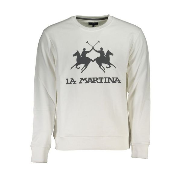 La Martina LA MARTINA MEN'S WHITE ZIPLESS SWEATSHIRT