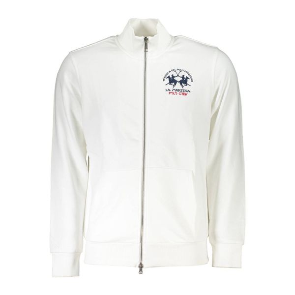 La Martina LA MARTINA MEN'S WHITE ZIPPED SWEATSHIRT