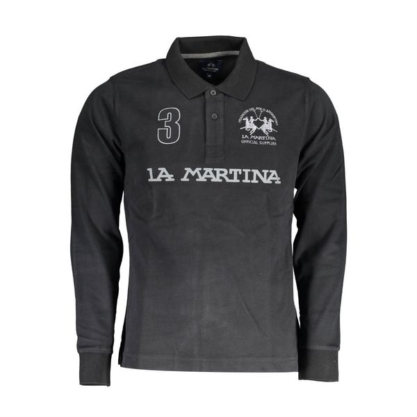 La Martina LA MARTINA POLO LONG SLEEVE MAN BLACK
