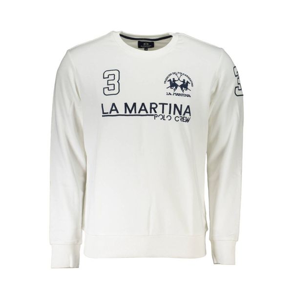 La Martina LA MARTINA WHITE MEN'S SWEATSHIRT WITHOUT ZIP