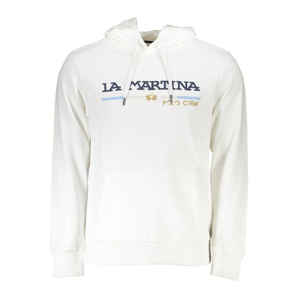 La Martina LA MARTINA WHITE MEN'S SWEATSHIRT WITHOUT ZIP