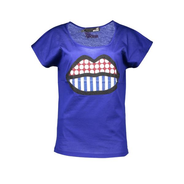 Love Moschino LOVE MOSCHINO WOMEN'S SHORT SLEEVE T-SHIRT BLUE