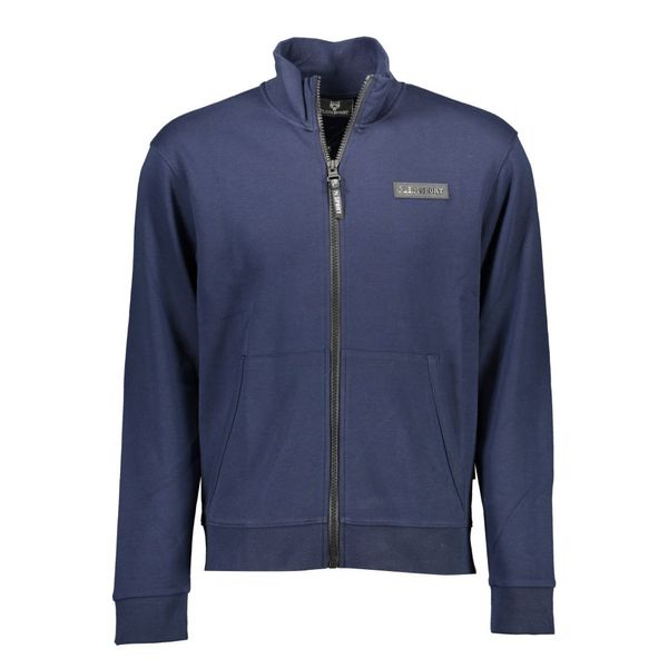 Plein Sport PLEIN SPORT MEN'S BLUE SWEATSHIRT WITH ZIP
