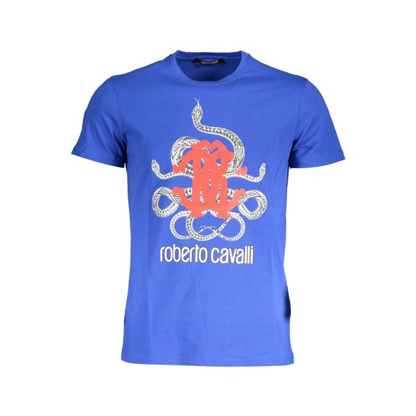Roberto Cavalli ROBERTO CAVALLI MEN'S SHORT SLEEVE T-SHIRT BLUE