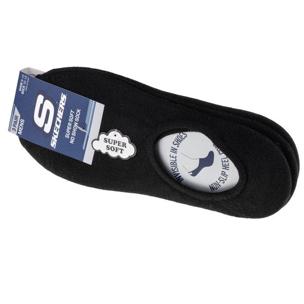 Skechers Skechers 3pk mens non terry no show s112219-blk