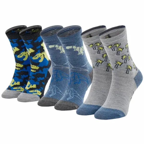 Skechers Skechers 3ppk boys casual glow in the dark socks sk41078-9303