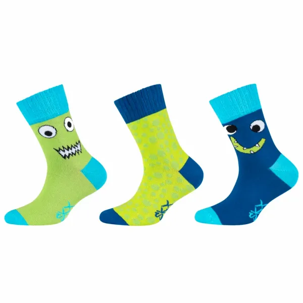 Skechers Skechers 3ppk boys casual organic cotton wild nature socks sk41079-5803