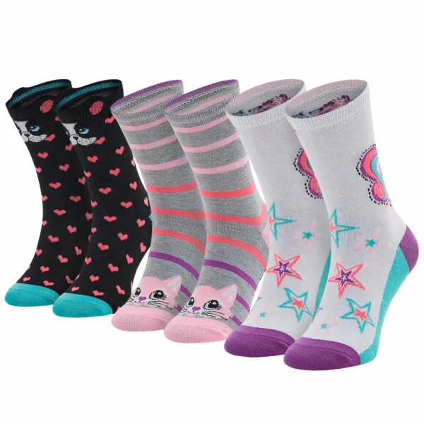 Skechers Skechers 3ppk girls casual fancy unicorn socks sk41063-1000