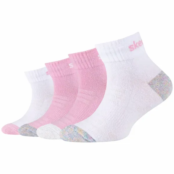Skechers Skechers 4ppk girls mesh ventilation quarter socks sk42042-1001