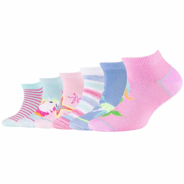 Skechers Skechers 6ppk girls casual fancy sneaker socks sk43081-1001