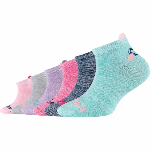 Skechers Skechers 6ppk girls casual super soft sneaker socks sk43075-6064