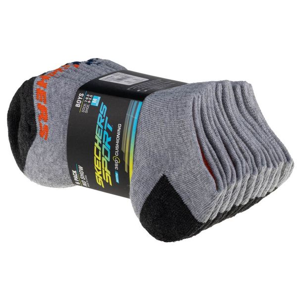 Skechers Skechers boys 6pk no show socks s108264-gry