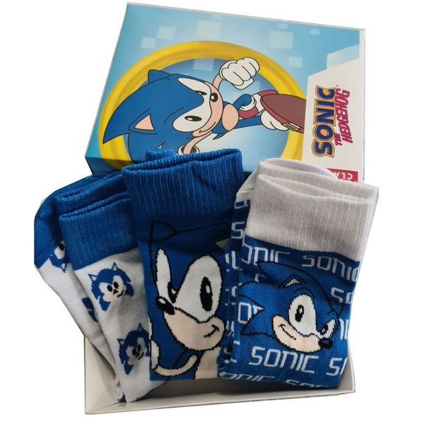 Sonic Sonic The Hedgehog assorted pack 3 socks adult