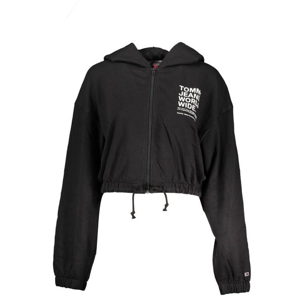 Tommy Hilfiger TOMMY HILFIGER WOMEN'S BLACK ZIPPED SWEATSHIRT