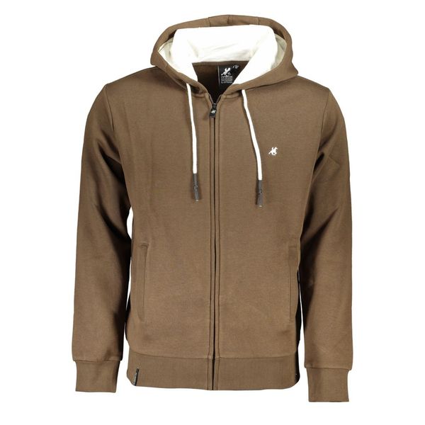 U.S. Grand Polo Club US GRAND POLO MEN'S BROWN ZIP SWEATSHIRT