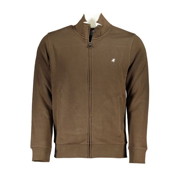 U.S. Grand Polo Club US GRAND POLO MEN'S BROWN ZIP SWEATSHIRT