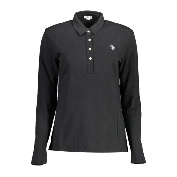U.S. POLO ASSN. US POLO BLACK WOMEN'S LONG SLEEVED POLO SHIRT