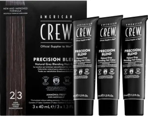 American Crew American Crew Precision Blend Natural Gray Coverage boja za kosu za muškarce Dark 3 x 40 ml