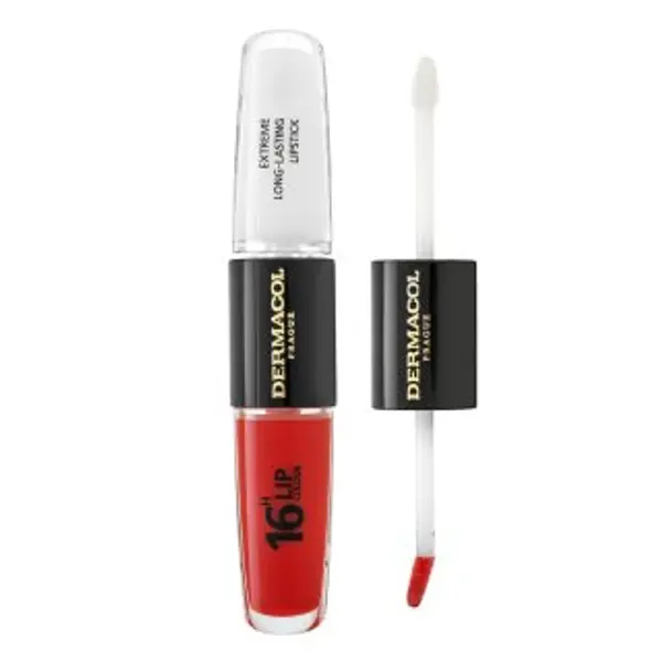 Dermacol Dermacol 16H Lip Colour Extreme Long-Lasting Lipstick dugotrajna dvofazna boja i sjajilo za usne No. 04 8 ml