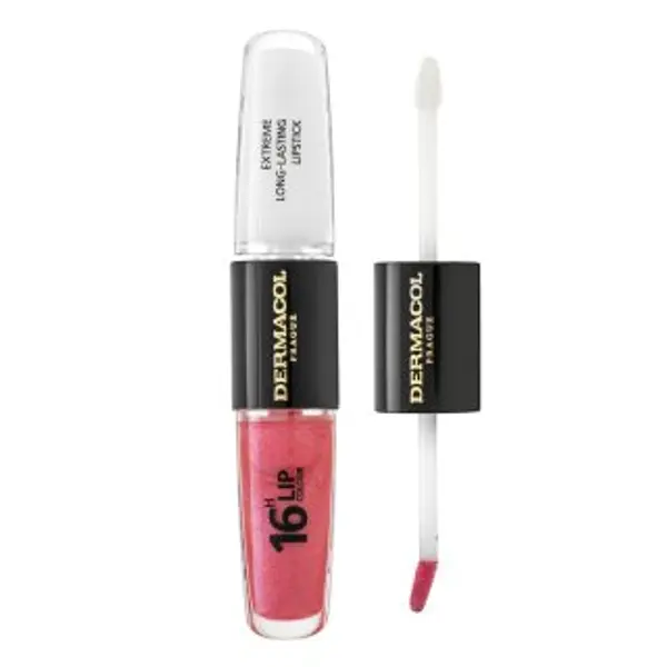 Dermacol Dermacol 16H Lip Colour Extreme Long-Lasting Lipstick dugotrajna dvofazna boja i sjajilo za usne No. 15 8 ml