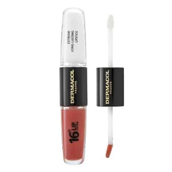 Dermacol Dermacol 16H Lip Colour Extreme Long-Lasting Lipstick dugotrajna dvofazna boja i sjajilo za usne No. 33 8 ml