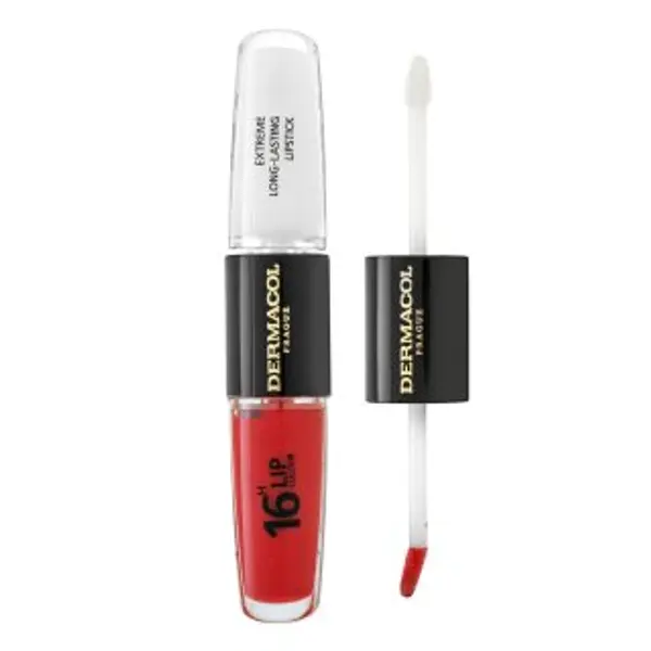 Dermacol Dermacol 16H Lip Colour Extreme Long-Lasting Lipstick dugotrajna dvofazna boja i sjajilo za usne No. 03 8 ml