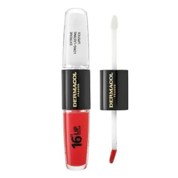 Dermacol Dermacol 16H Lip Colour Extreme Long-Lasting Lipstick dugotrajna dvofazna boja i sjajilo za usne No. 36 8 ml