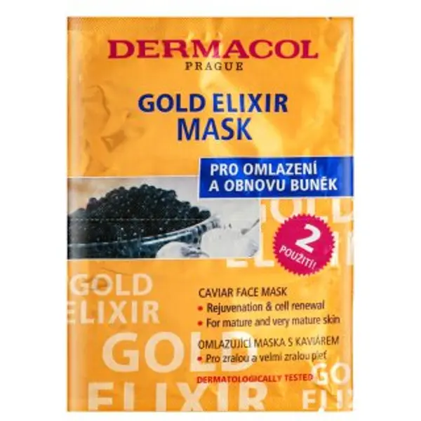 Dermacol Dermacol Zen Gold Elixir hranjiva maska Caviar Face Mask 2 x 8 ml