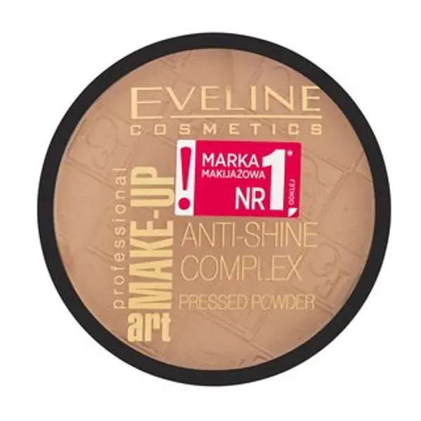 Eveline Eveline Make-Up Art Anti-Shine Complex Pressed Powder puder za ujednačenu i prosvijetljenu kožu 33 Golden Sand 14 g