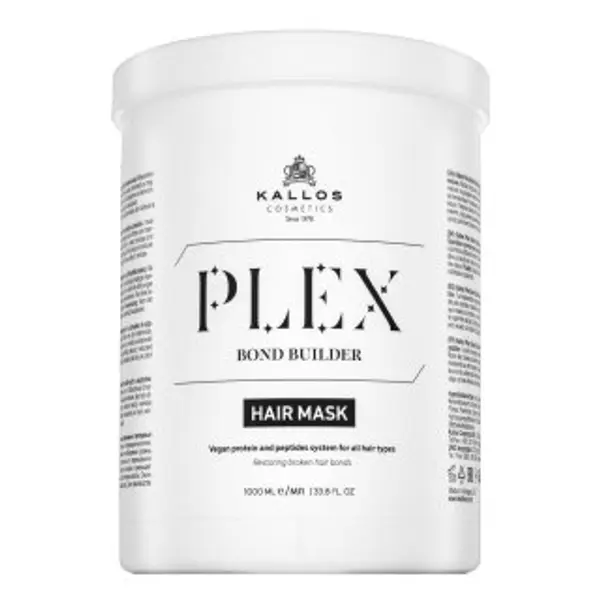 Kallos Kallos Plex Bond Builder Hair Mask učvršćujuća maska pre farbené, chemicky ošetrené a zosvetlené vlasy 1000 ml