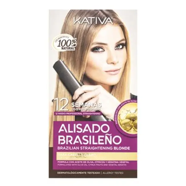 Kativa Kativa Brazilian Straightening Blonde Kit set s keratinom za ravnanje kose 225 ml