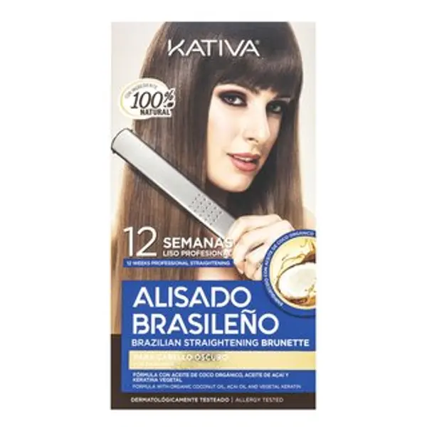 Kativa Kativa Brazilian Straightening Brunette Kit set s keratinom za ravnanje kose 225 ml