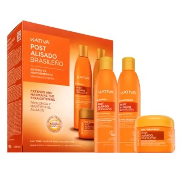 Kativa Kativa Post Brazilian Straightening Kit set nakon ravnanja kose keratinom 2 x 225 ml + 150 ml